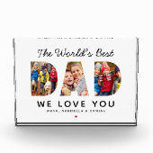 ワールド最高のカスタムパパ家族コラージュ フォトブロック (正面)