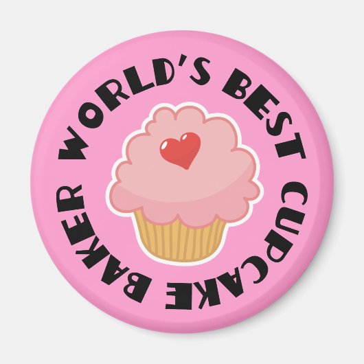 ワールド最高のカップケーキベイカー料理ギフト マグネット (正面)