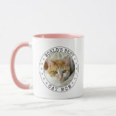 ワールド最高のキャットママ写真テンプレートポープリントかわいい マグカップ (左)