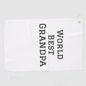 ワールド最高のグランドパ追加ネーム文字スポーツ文字simpl ゴルフタオル (横)