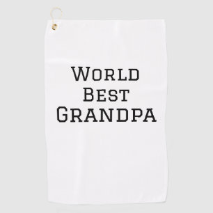 ワールド最高のグランドパ追加ネーム文字スポーツ文字simpl ゴルフタオル