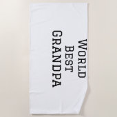 ワールド最高のグランドパ追加ネーム文字スポーツ文字simpl ビーチタオル (正面)