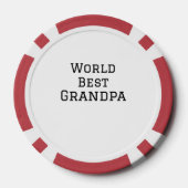 ワールド最高のグランドパ追加ネーム文字スポーツ文字simpl ポーカーチップ (裏面)