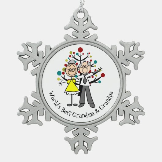 ワールド最高のグランマースノーフレークオーナメント スノーフレークピューターオーナメント (正面)