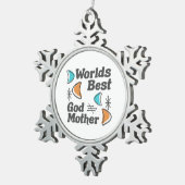 ワールド最高のゴッドマザーレトロ スノーフレークピューターオーナメント (右)