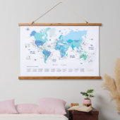 ワールド最高のサーフブレイクマップ 吊り下げ型タペストリー (寝室)