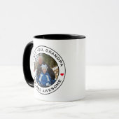 ワールド最高のスグランパ写真ハート赤白黒 マグカップ (正面左)