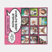 ワールド最高のスペプママ12フォトピンク フリースブランケット (正面(横))
