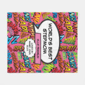 ワールド最高のスペプモマおもしろいガーリーピンク フリースブランケット (正面(横))