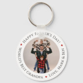 ワールド最高のス祖父おもしろい写真カスタム父親の日 キーホルダー (正面)