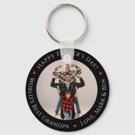 ワールド最高のス祖父おもしろい写真カスタム父親の日 キーホルダー