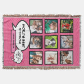 ワールド最高のス・ステプママ9モダンフォトピンク スローブランケット (正面)