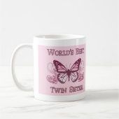 ワールド最高のス・ツイン・シスター(蝶) コーヒーマグカップ (左)