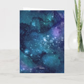 ワールド最高のズキャットパパフォト宇宙カスタム誕生日 カード (裏面)