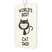 ワールド最高のズキャットパパ |おもしろい漫画 カーエアーフレッシュナー (左)