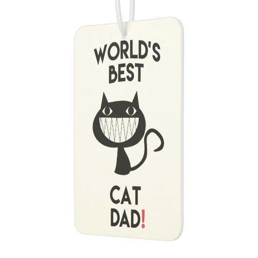 ワールド最高のズキャットパパ |おもしろい漫画 カーエアーフレッシュナー (左)