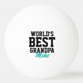 ワールド最高のズグランドパブラック&ティール（緑がかった色）父の日 卓球ボール (正面)