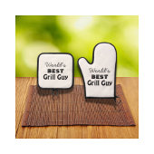 ワールド最高のズグリル男メンズ 鍋つかみ&鍋敷きセット