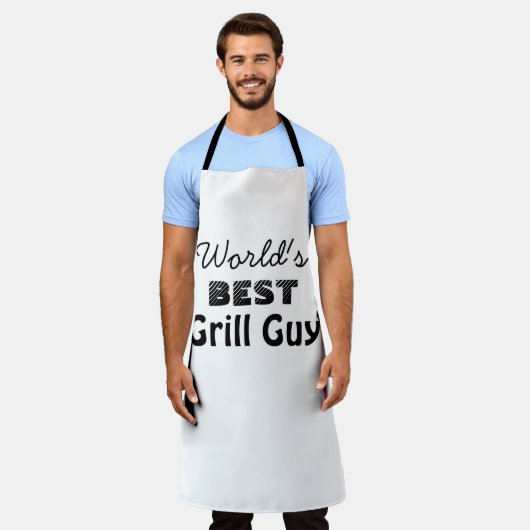 ワールド最高のズグリル男引用文メンズロングエプロン エプロン (着用した状態)