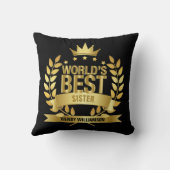 ワールド最高のズシスター金ゴールドブラック クッション (裏面)
