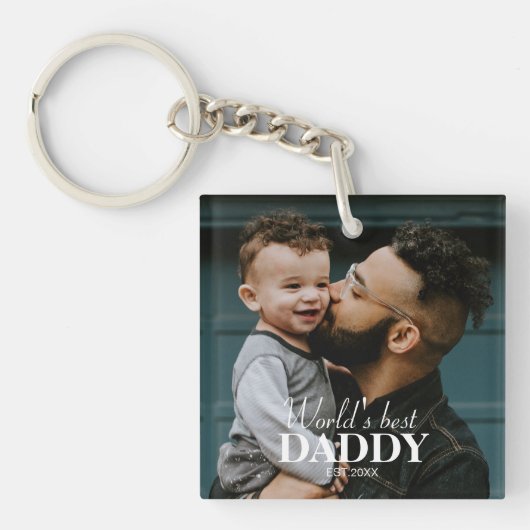 ワールド最高のズダディカスタムフォトユニークKeepsake キーホルダー (正面)