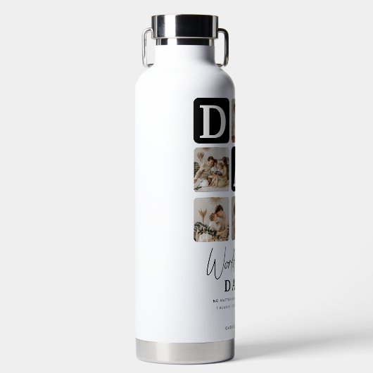 ワールド最高のズダディモダン写真数々のグリッド ウォーターボトル (正面)