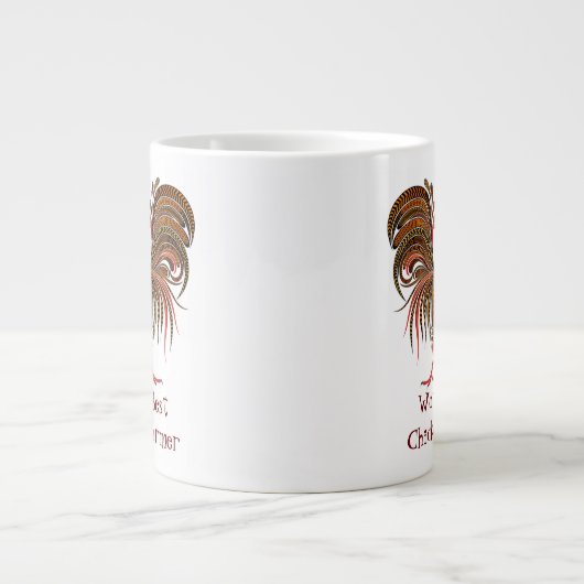 ワールド最高のズチキン農家おもしろい引用文ルースター ジャンボコーヒーマグカップ (正面)