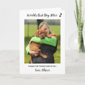 ワールド最高のズドッグシッターPET CARE PET感謝してい Photo Y サンキューカード (正面)