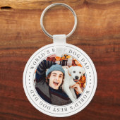 ワールド最高のズドッグパパクラシックシンプル写真 キーホルダー (正面)