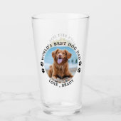 ワールド最高のズドッグパパポープリントカスタムペット写真G タンブラーグラス (正面)