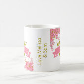 ワールド最高のズナかわいらしピンクフローラ コーヒーマグカップ (中央)