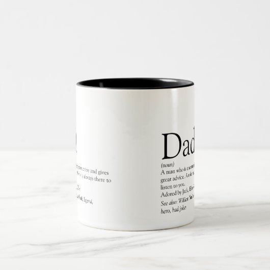 ワールド最高のズパパダディ父の定義おもしろい ツートーンマグカップ (中央)
