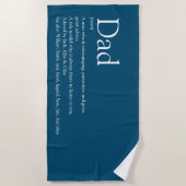 ワールド最高のズパパダディ父デフィニション青 ビーチタオル (正面)