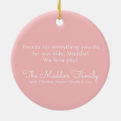 ワールド最高のズベビーシッターフローラ水色 セラミックオーナメント (裏面)