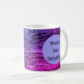 ワールド最高のズベビーシッターNeon Pink Blueありがとう コーヒーマグカップ (正面右)