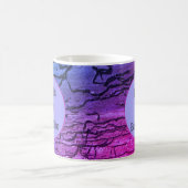 ワールド最高のズベビーシッターNeon Pink Blueありがとう コーヒーマグカップ (中央)