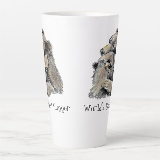ワールド最高のズホガーおもしろいベアーハグ引用文 カフェラテマグ (正面)