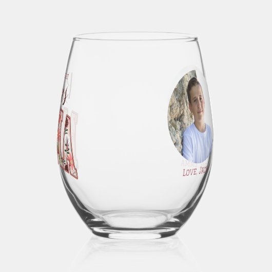 ワールド最高のズボーナスママ2写真母の日 ステムなしワイングラス (裏面)