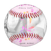 ワールド最高のズマピンクグリッター葉の脚本写真 野球ボール (正面)