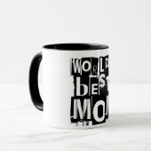 ワールド最高のズママブラック&ホワイトタイポグラフィ マグカップ (正面左)