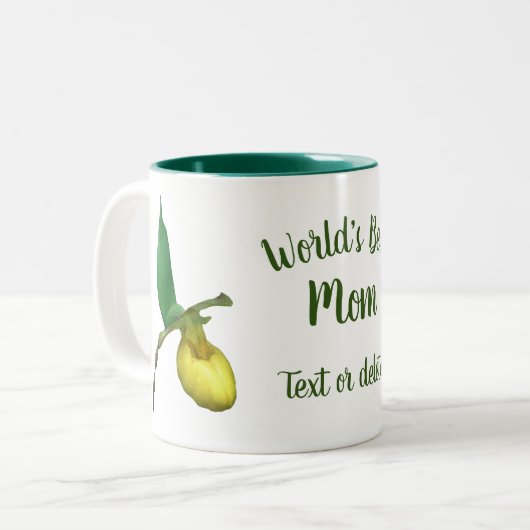 ワールド最高のズママレディースリッパパーソナライズされた花 ツートーンマグカップ (正面左)