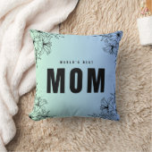 ワールド最高のズマ花フローラ素朴ブルー クッション (ブランケット)