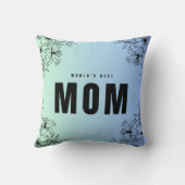 ワールド最高のズマ花フローラ素朴ブルー クッション (裏面)