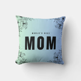 ワールド最高のズマ花フローラ素朴ブルー クッション