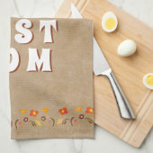 ワールド最高のズマ花フローラ素朴ベージュ キッチンタオル (四つ折り)