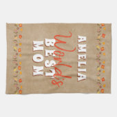 ワールド最高のズマ花フローラ素朴ベージュ キッチンタオル (横)