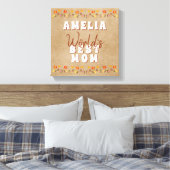 ワールド最高のズマ花フローラ素朴ベージュ キャンバスプリント (インサイチュ (寝室))