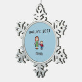 ワールド最高のズモマプタースノーフレークオーナメント スノーフレークピューターオーナメント (右)