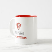 ワールド最高のズ弁護士弁護士シールドマググ ツートーンマグカップ (正面左)