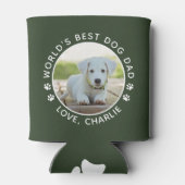 ワールド最高のズ犬パパおもしろいカスタムペット写真 缶クーラー (裏面)